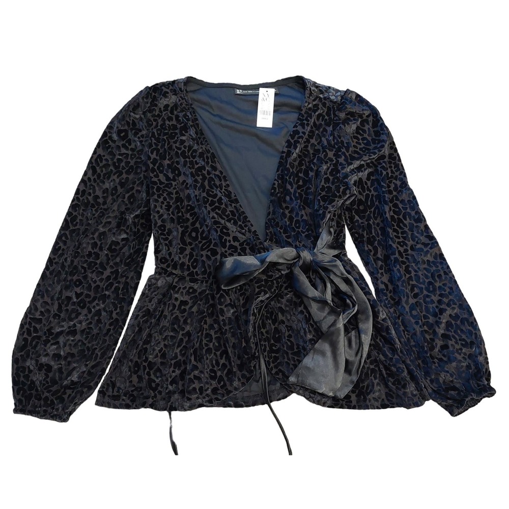 Womens N&C Black Size Small Wrap Top - Picture 1 of 5